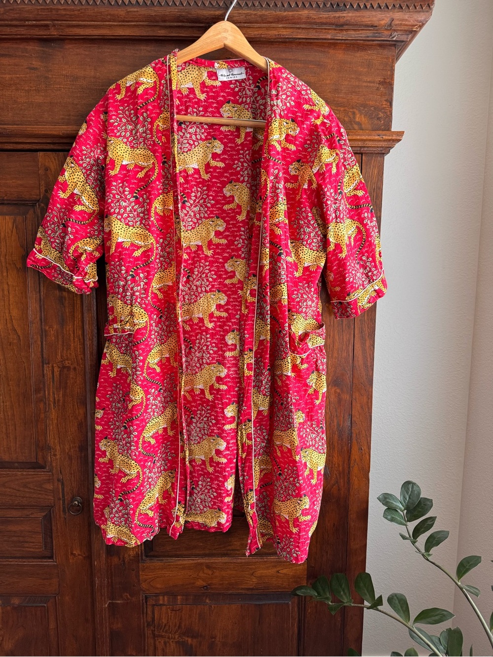 The Fox And The Mermaid Open Kimono Robe Bagheera Jungle Leopards Print